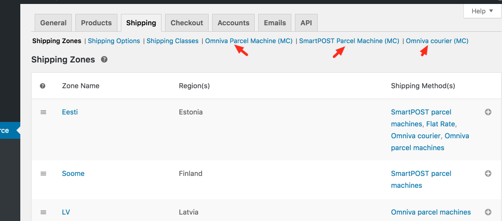 Woocommerce Plugin and Shipping methods