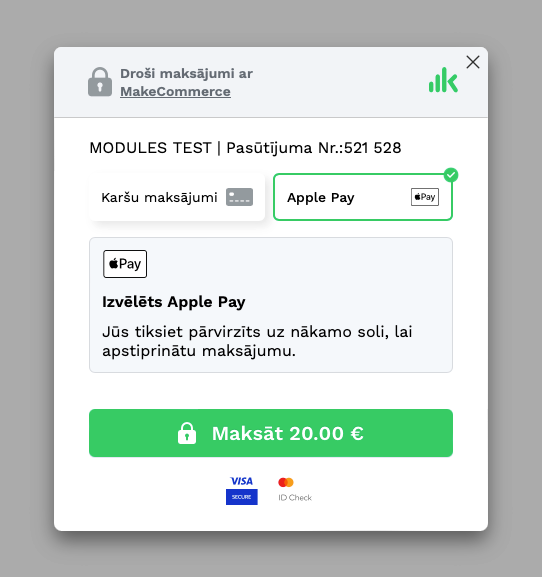 ApplePay-MakeCommerce-maksajumu-checkout