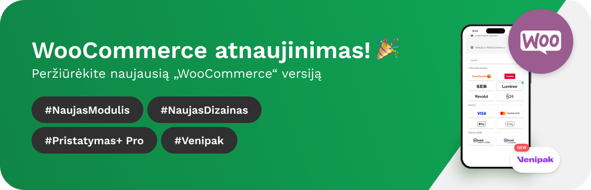 WooCommerce atnaujinimas